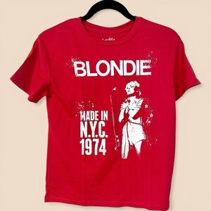 New girls size 8 red Blondie graphic rock band tee